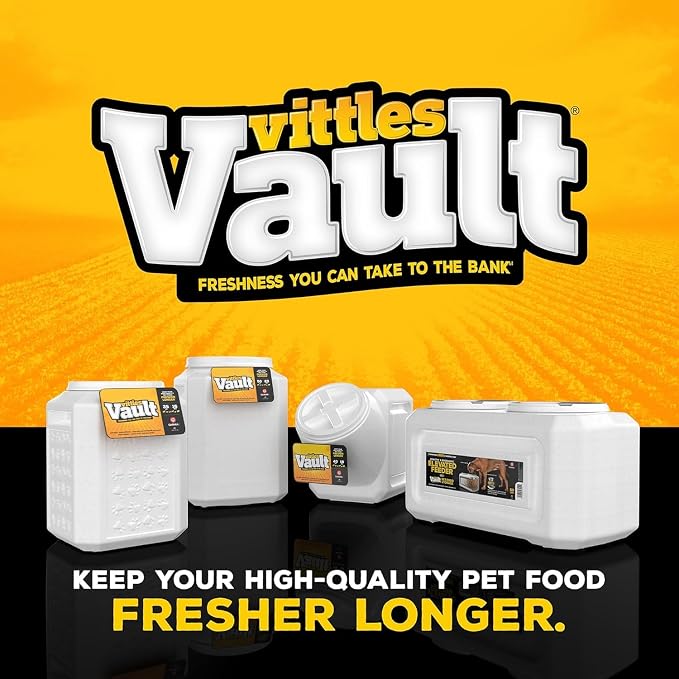 Gamma2 Vittles Vault Stackable Dog Food Storage Container with Sealing Lid, Up to 60 lbs Dry Pet Food Storage Container, USA-Made - [14.5" L x 19" H] | Made in USA, sealing lid keeps dry meals fresh and pests out, 14.5 x 19 inches, durable pantry bin, ...