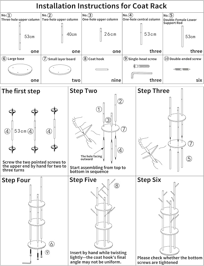 YYW Multifunctional Wood Coat Rack Stand With 9 Hooks And 3 Shelves | Free Standing Organizer For Jackets, Hats, Shoes, Perfect For Bedroom, Hallway, Small Space