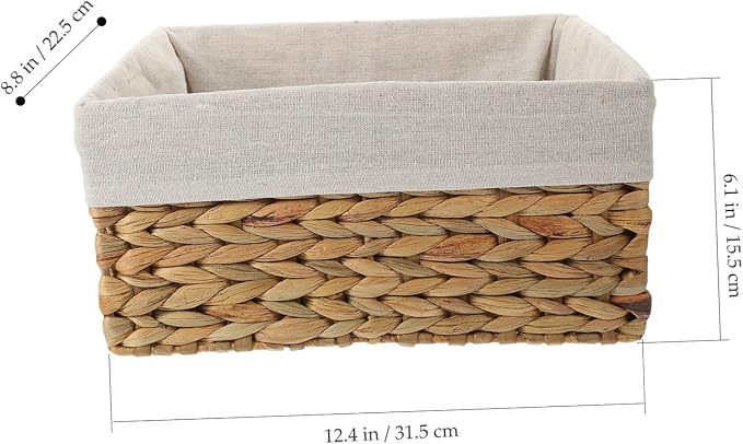 Cabilock Woven Straw Storage Basket for Organizing Sundries Decorative Basket for Bathroom Home Decor Natural Handmade Design for Items Chic Farmhouse Style