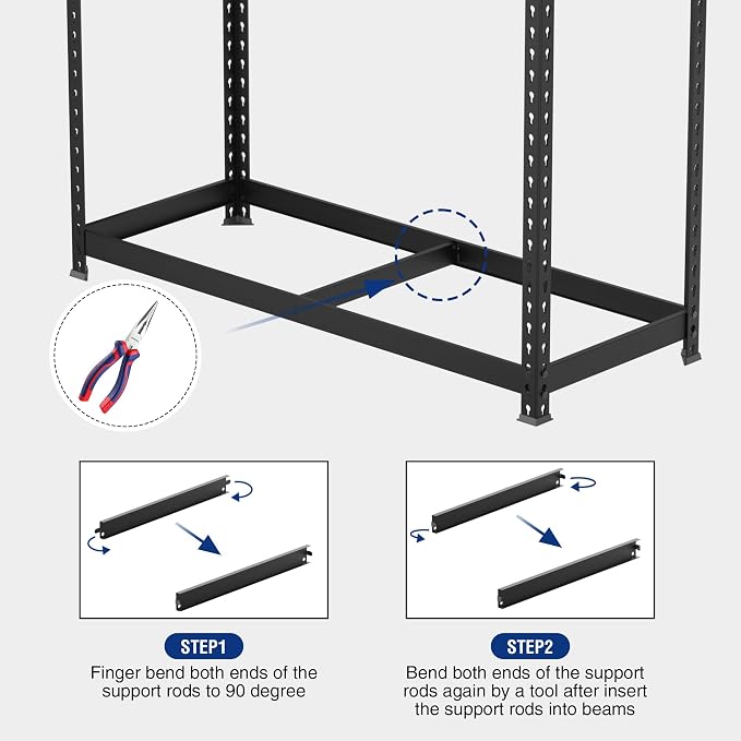 WORKPRO Shelving with MDF Board, 35-3/10”W x 17-1/2”D x 72”H, 1650LBS Load