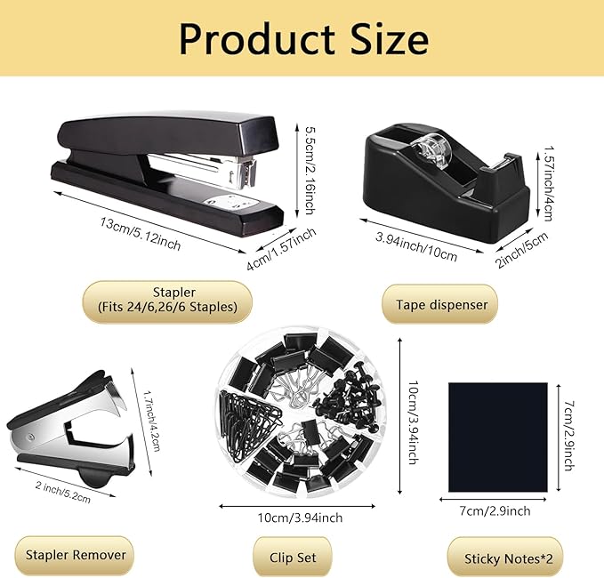 Office Supplies,Desk Accessories,Desk Organizer,Stapler,Tape Dispenser,Folding Phone Holder,Scissors,Notebook,Staple Remover,Staples,Clear Tape,Sticky Notes,Paper Clips,Bookmark,Pen,Pen pals Ect.27pcs