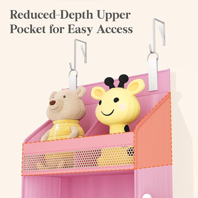 Lifewit Hanging Shelves with Transparent Pockets for Stuffed Toys for Children's Room