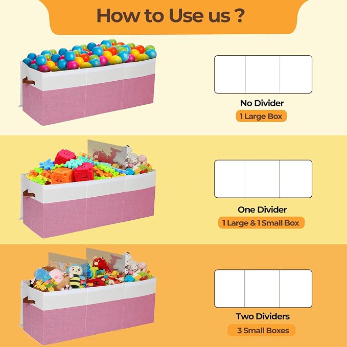 Extra Large Toy Box with Lid,Collapsible Toy Storage Chest Bin,Pink | 40"x14"x16",150L Large Capacity,Sturdy Kids Organizer,Toybox,Toy Bin for Boys & Girls,Living Room,Nursery,Bedroom,Playroom