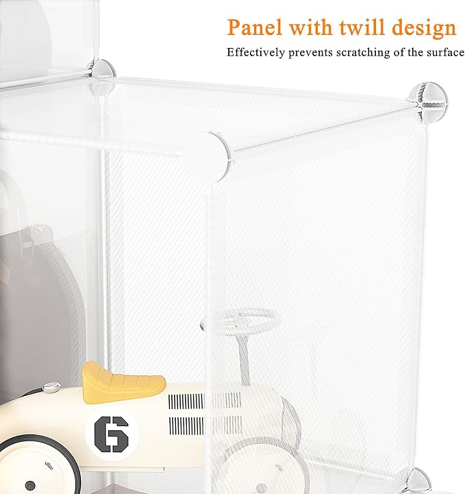 AWTATOS Cube Storage Organizer, Closet Organizers, 6 Cube Shelf, Clear | Portable Closet Storage Shelves, DIY Stackable Storage Cubes Bookshelf, Plastic Clothes Organizer Shelving for Bedroom, Home