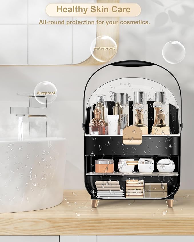 Anylady Makeup Organizer Countertop, Skincare Holder Bathroom Counter Organizer, Storage Box Cosmetic Display Cases, Teen Girl Gifts Make up Organizers for Vanity, Dresser