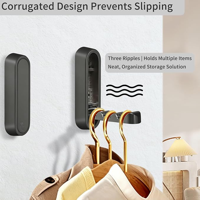 4PCS Foldable Wall Hooks, Flip Down Design with 40 lbs Heavy-Duty Capacity, Retractable Wall Hooks for Bathroom, Bedroom & Entryway Space Saving (Black)