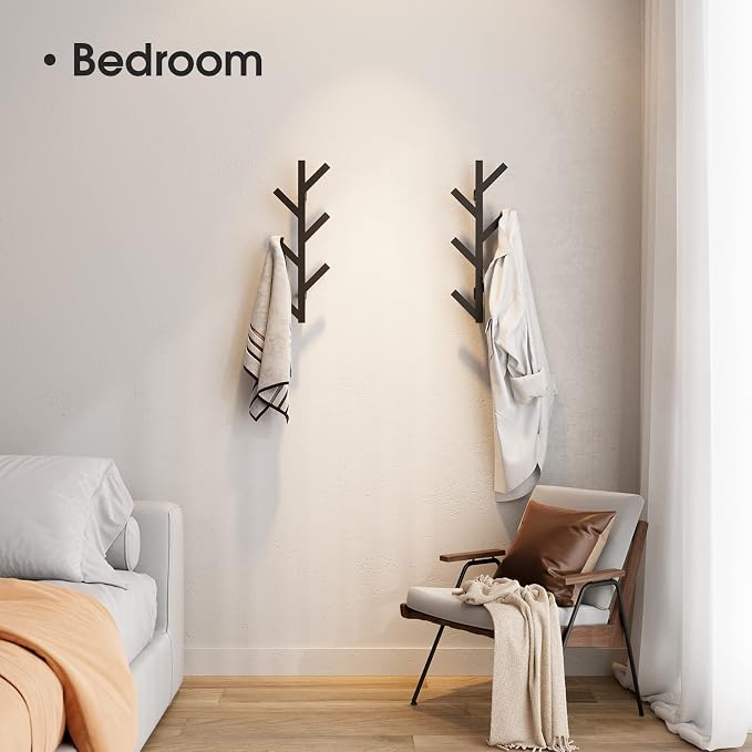 Vertical Coat Rack Wall Mounted 16 Inch,Metal Vertical Hat Rack for Wall, | Modern Coat Rack Tree for Hats, Jackets, Bags, Entryway Bedroom (Height 16")