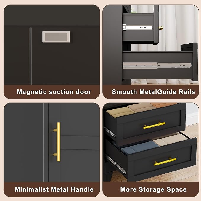 Tall Metal Narrow Storage Cabinet 67" H with 2 Drawer, Black Pantry Cabinets with 3 Adjustable Shelves and Door,Tall Bathroom Cabinet for Kitchen, Home Office, Living Room, Dining Room