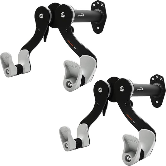 Ibera Bike Wall Mount - Adjustable Frame Holder & Soft Rubber Cradles - Garage Bike Rack for Road, MTB, Kids, Hybrid Bikes - Easy Installation & Space-Saving Design