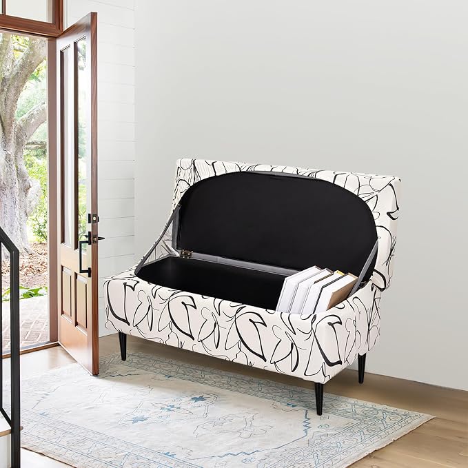 FUANGUI Ottoman Cover Slipcovers Rectangular Folding Stretch | Storage Bench Footrest Sofa Stool Covers Footstool Protector with Elastic Bottom, Removable Washable,Medium