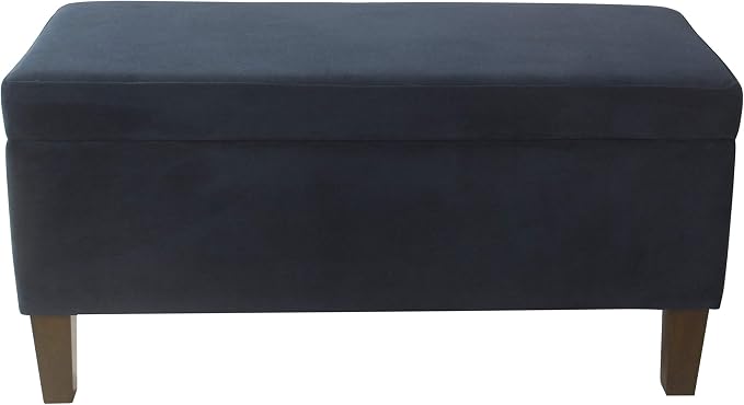 HomePop 36" Storage Ottoman Bench with Hinged Lid - Navy