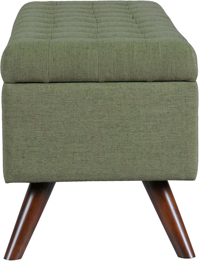 HomePop 48" Modern Tufted Storage Bench - Moss Green