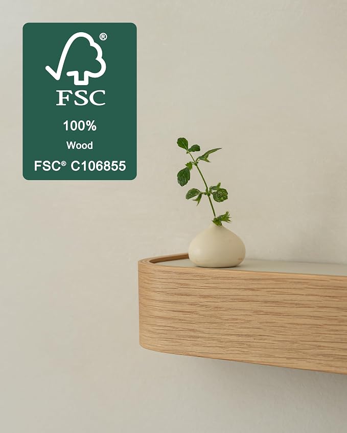 Kazai. Key Holder 'Toke' | Minimalist Key Hook Design from Berlin | Modern Key Holder Wall Mount with Wooden Shelf | Key Rack for Wall as Entryway Organizer | Oak