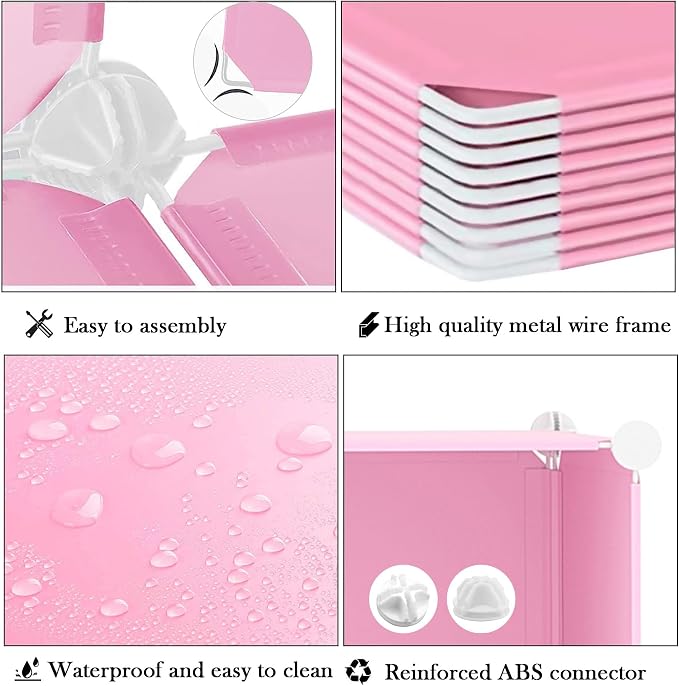 AWTATOS Cube Storage Organizer, Closet Organizers, 6 Cube Shelf, Pink | Portable Closet Storage Shelves, DIY Stackable Storage Cubes Bookshelf, Plastic Clothes Organizer Shelving for Bedroom, Home