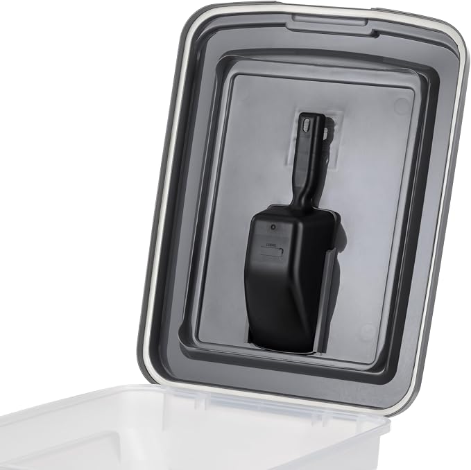 IRIS USA Dog Food Storage Container, Up to 58 lbs, Dark Gray, Made in USA | Includes 2-Cup Scoop & Wheels, Airtight Seal, BPA-Free, Bird Seed, Cat food, Cat Litter, Chicken Feed, Pellets