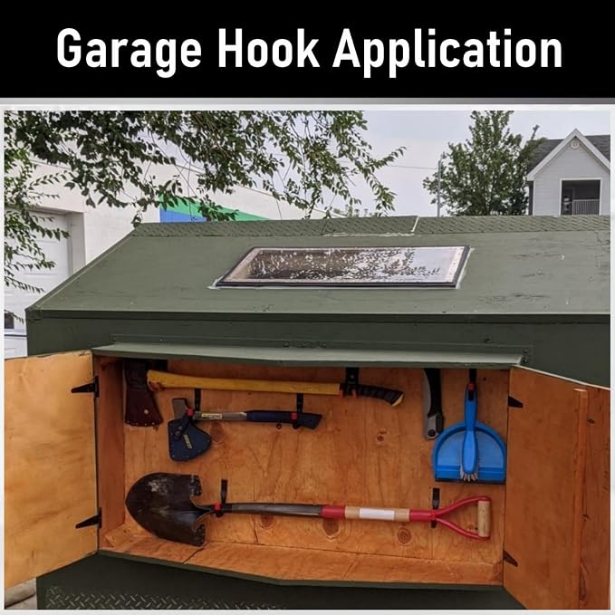 Garage Hooks, 6 Pack Heavy Duty Storage Hooks, 4.1Inch Garden Tool Utility Hooks, Fastening Hooks for Wall Mounting Load Capacity 45lbs