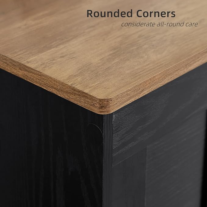 VANKILEY 51.2" Storage Chest Extra Large,Wooden Storage Bench,Black+Brown | Chest with 2 Safety Hinges, 51.2*15.7*19.1inches, Wooden Trunk for Bedroom, Livingroom,Entryway,Easy Assembly.