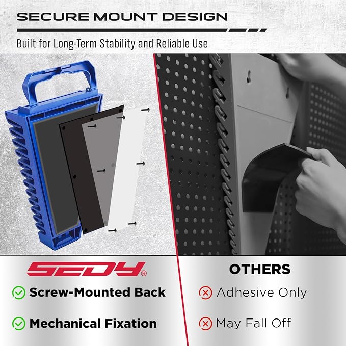 8-Piece Magnetic Socket and Wrench Organizer Set, Metric & SAE, 1/4", 3/8", 1/2"Drive Detachable Socket Storage Tray, 24-Slot Wrench Holder with Non-Slip Handle & Lock Cover for Toolbox Drawer Storage
