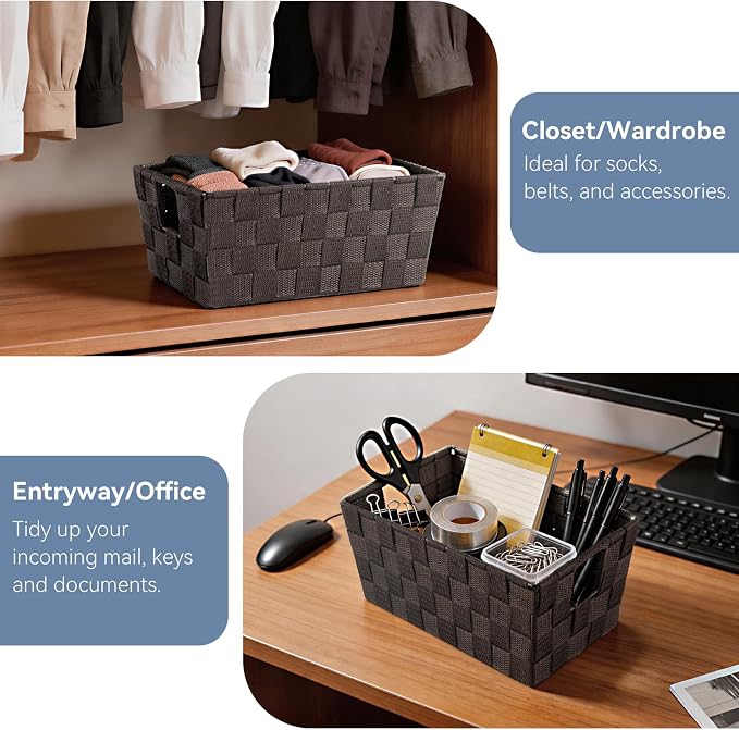 Whitmor Woven Strap Small Storage Tote - Espresso (6581-2712-ESPR)