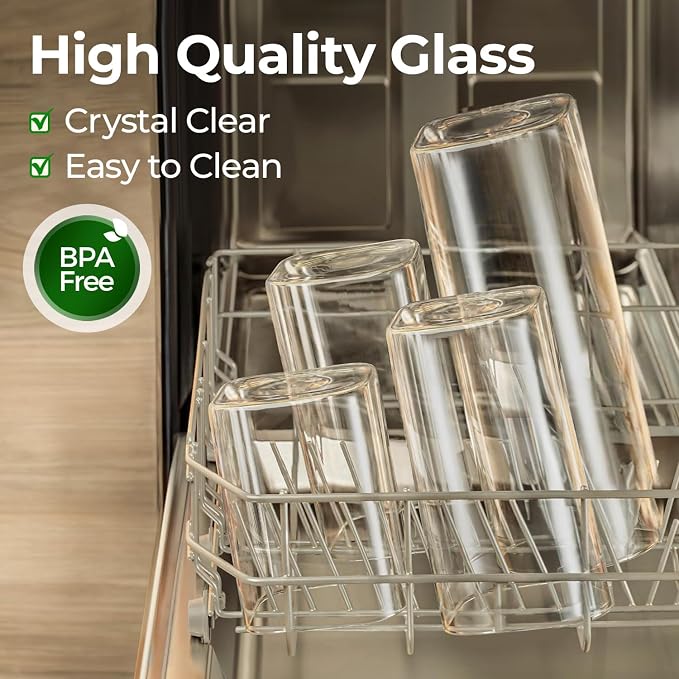 ComSaf Small Glass Containers With Lids 0.7 Qt, Set of 6 Glass Storage Jars | Rectangle Glass Pantry Storage Container, Kitchen Canisters 25oz, Snack Station Organization, Size For Subpackage, BPA Free