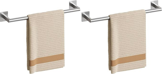 USHOWER Brushed Nickel Towel Bar, 18 Inch Towel Racks for Bathroom Wall Mounted, Heavy Duty Stainless Steel Towel Holder, Easy Installation (Total Length 20 Inch) (Pack of 2)