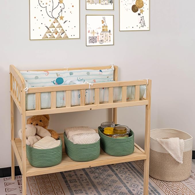 CubesLand Cube Shelf Closet Storage Rope Cotton Baskets Bins Set 2 | Woven Basket for Organizing/Storage,Long-lasting &Skin-friendly Toy Storage Basket Bin,Stylish Room Decor ,Green