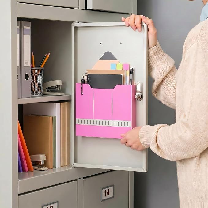 Gilprop 8 Pack Magnetic File Folder Holder for Whiteboard Classroom Storage | 10"x13"x1.2" Hanging Magnetic Wall File Organizer, Refrigerator Magazine Holder, for Mail Letters Paper Desk Office