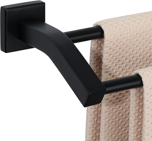 Alise Double Bath Towel Bar, 24" Towel Racks for Bathroom, Matte Black | SUS304 Stainless Steel Bathroom Towel Holder, Quick Drying Towel Hanger Towel Rod Wall Mounted, Useable Length 22.7"