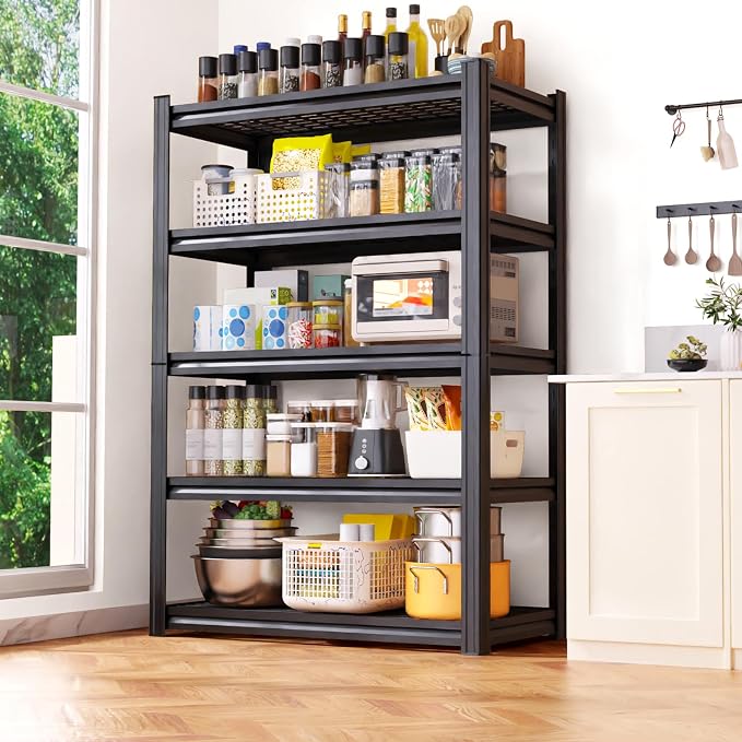 2-Pack Heavy Duty Garage Shelving for Large Storage & Whole Garage Organization, 72"H x 59"W x 20"D Adjustable 5-Tier All Metal Wire Shelf for Tools, Storage Bins,Bulk Items,Warehouse&Workshop