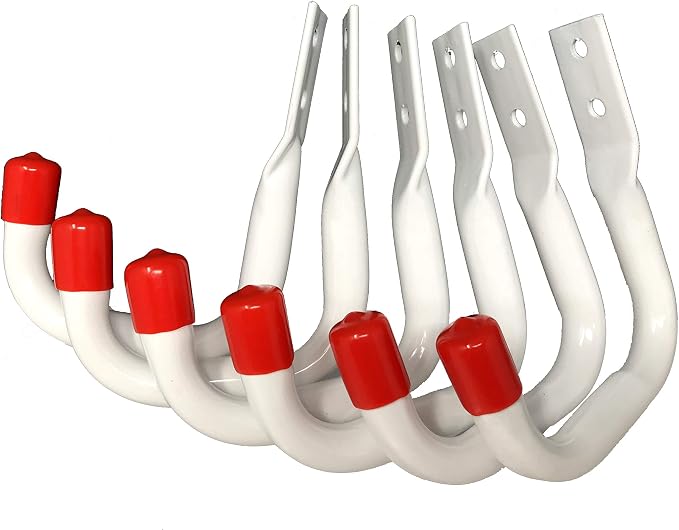 UH03-6P-W Garage Storage Utility Hooks, White, 6-Pack