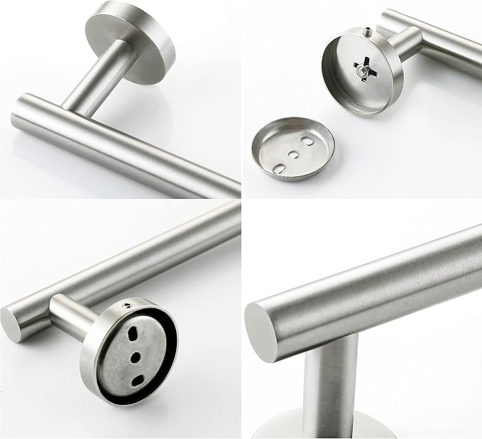 Nolimas Brushed Nickel Bath Towel Bar Single Bars Towel Rack Rod Classic Wall Mounted SUS304 Stainless Steel Bathroom Towel Holder Toilet Kitchen Towel Shelf Single Layer,18 inches