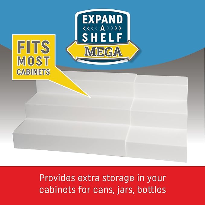 Dial Industries 3 Tier Adjustable Canned Goods Shelves for Kitchen Cabinet and Pantry Organization,Expand A Shelf,Mega,(Pack of 6)