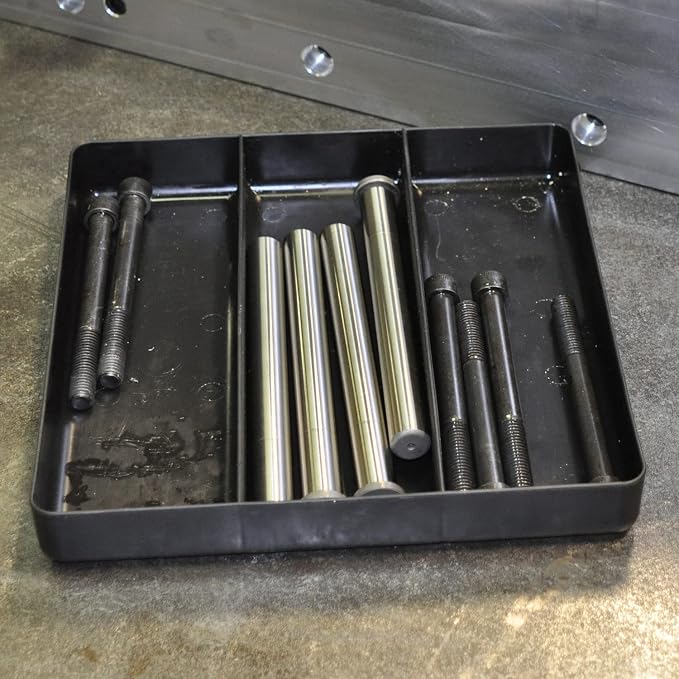 Ernst Manufacturing Toolbox Tray: Stackable Garage Organizer Tray in Green with 3 Compartments - Ideal for Trades, Mechanics, Electricians, Plumbers, Household Use, Hobbies, and More - Heavy Duty