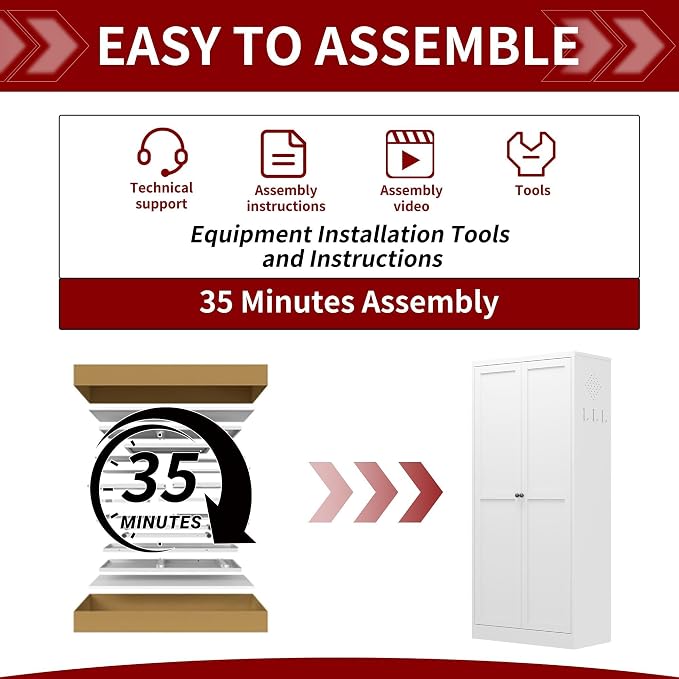 AQY Kitchen Pantry Cabinet,61" White Pantry Storage Cabinet with 4 Tier Adjustable Shelves and 2 Doors,Freestanding Cupboard,Metal Pantry Cabinets with Handle for Living Room Kitchen Assembly Required