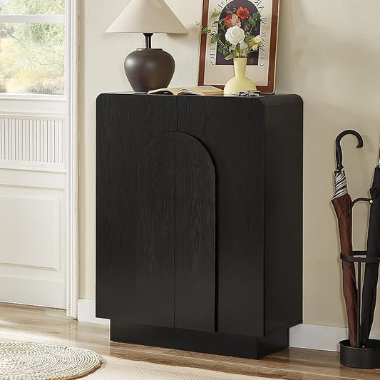Shoe Storage Cabinet with Doors, Large Shoe Cabinet Storage for Entryway, Wooden 6 Tier Shoe Organizer Cabinets with Adjustable Shelves for Entrance Hallway Living Room Foyer