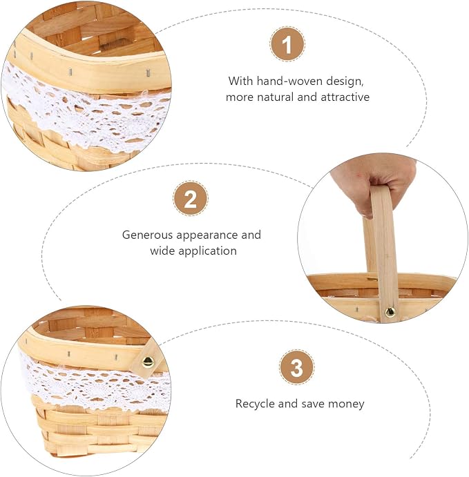 Hemoton Handwoven Flower Storage Basket Elegant Desktop Decorative Container for Festivals Weddings and Home Organization Unique Design Safe and Reliable Material for Plant Display