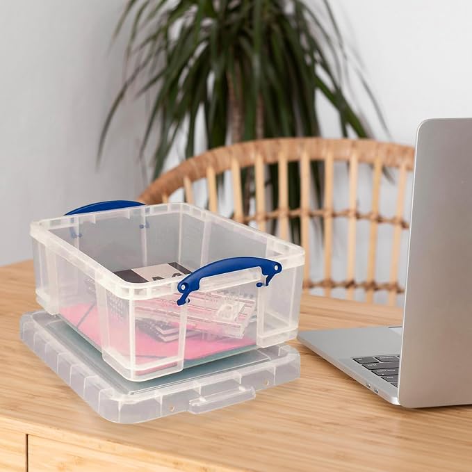Really Useful Box 17L Plastic Storage Bins, 10 Pack | Containers with Snap Lids and Clip Lock, Clear