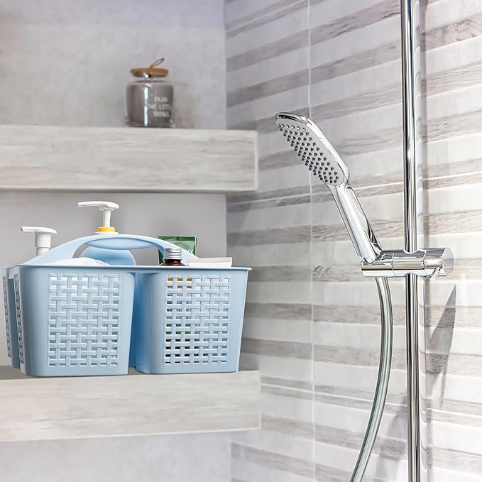 Tiawudi Portable Shower Caddy, Caddy Organizer with Handle, Plastic Shower Basket Hold Soap, Shampoo, Hair Supplies and Beauty Products, Cleaning Supplies Organizer for Home, Dorm, Shelf and Cabinet