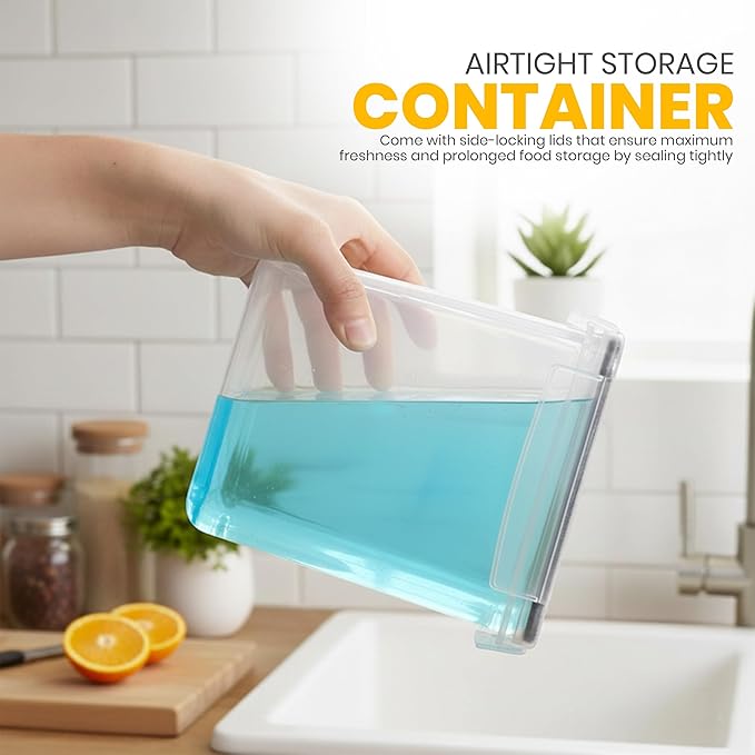 KICHLY Plastic Airtight Food Storage Containers Sets with Lids, 24 Pack | BPA-Free Kitchen Pantry Organizers and Storage for Cereal, Flour, Sugar & Dry Food
