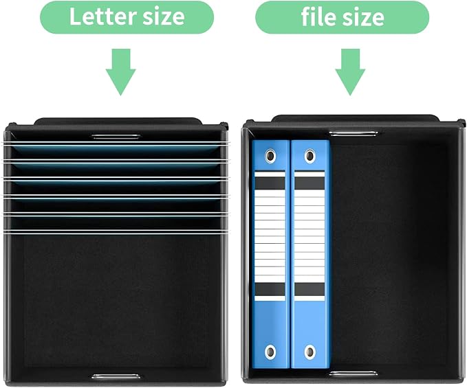 File Organizer Box with Lids, Collapsible File Folder Organizer | File Box with Plastic Slides for Document, Filing Bin for Letter Size Hanging File Folders (1 Pack, Light Green)