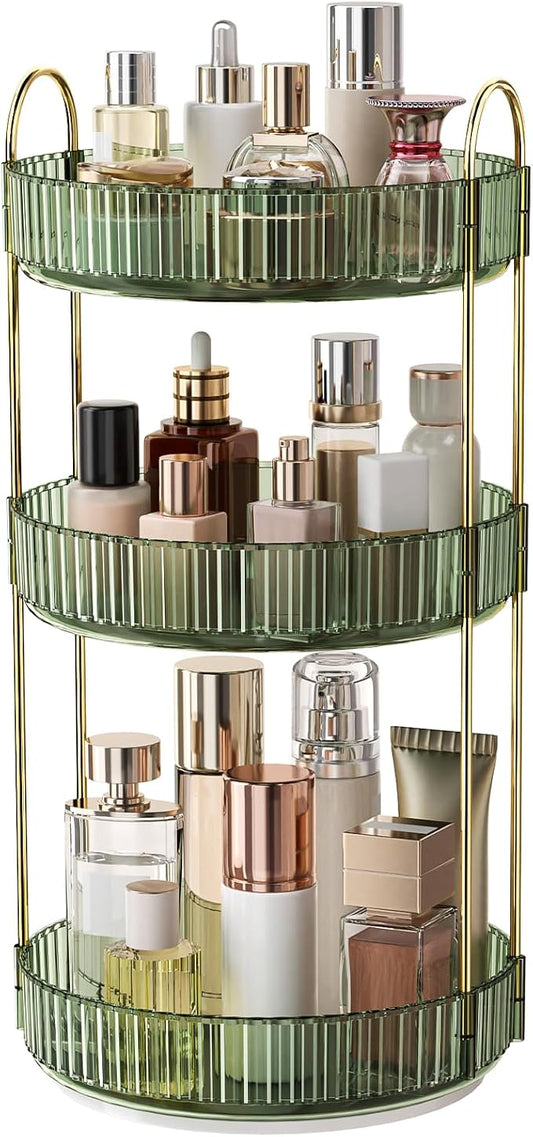 360° Rotating Makeup Organizer, Large Capacity Skincare & Cosmetics Storage | Skincare & Makeup Caddy, Bathroom Counter Organizer, Spinning Storage Tray for Perfume, Dresser, Bedroom, Vanity Countertop