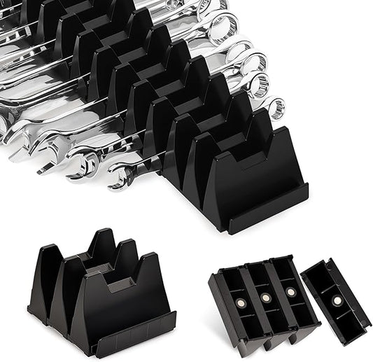 84 pcs Magnetic Modular Wrench Organizer Wrench Holder - Wrenchs Tool Organizers for Tool Drawer Storage, Wrenchs Rack with Metric SAE Labels, Tool Storage Set Holder Festival Mechanics pcs