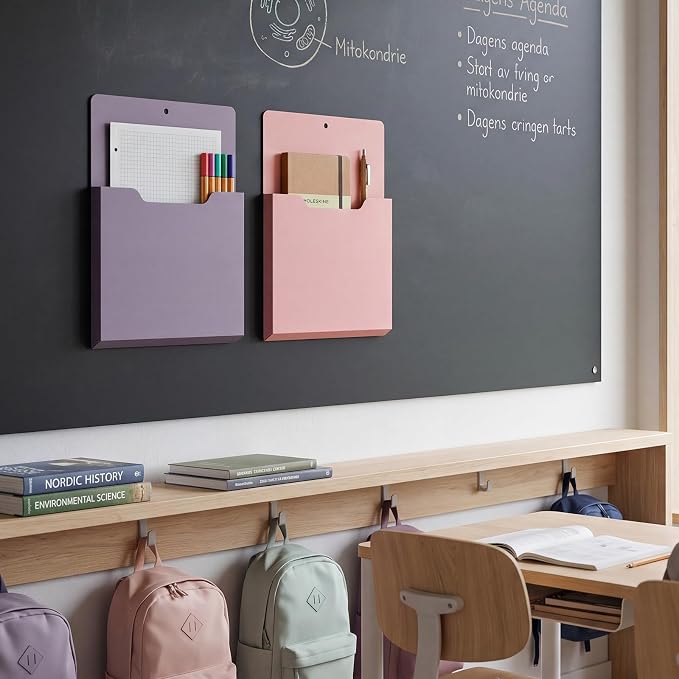 Gilprop 8 Pack Magnetic File Folder Holder for Whiteboard Classroom Storage | 10"x13"x1.2" Hanging Magnetic Wall File Organizer, Refrigerator Magazine Holder, for Mail Letters Paper Desk Office