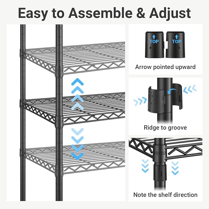 VIPEK L4 Corner Clothes Rack Heavy Duty Closet for Hanging Clothes | L Shaped Portable Closet, Multiple Hanging Rods, Adjustable Wire Shelving/Side Hooks, Load 810lbs Space-Saving for Bedroom