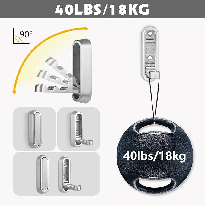Folding Wall Hooks, 2 Pack, Silver, Zinc Alloy, Heavy Duty Coat Hooks | 90° Foldable Design, Wall Mounted, Zinc Alloy, Flip-Down Design, Includes Screws And Anchors, For Bedroom, Entryway, Closet