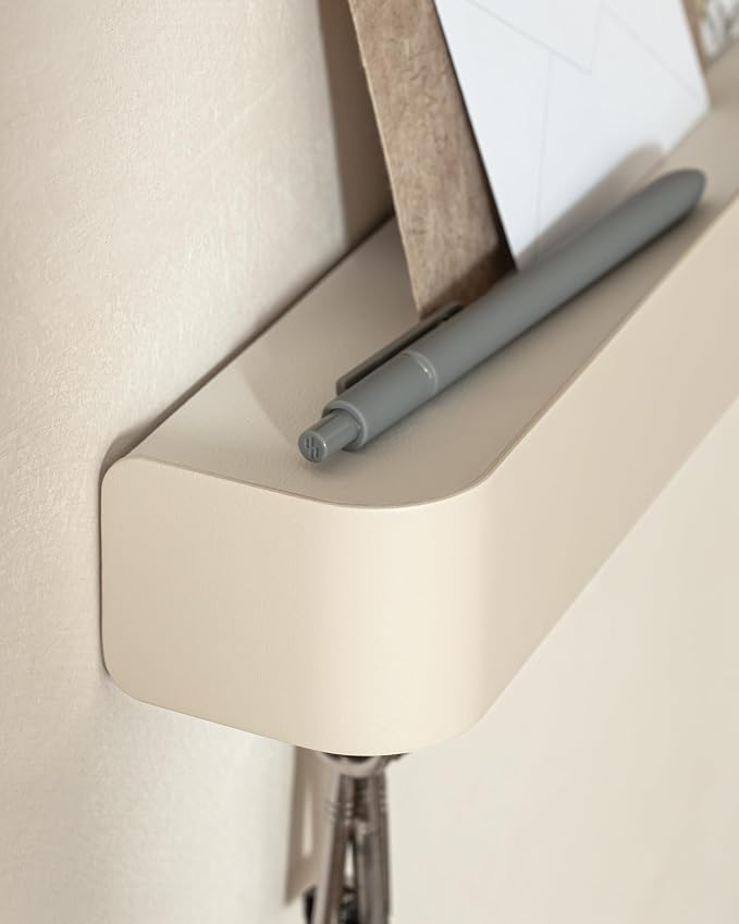 Kazai. Key Holder for Wall 'Tone' | Minimalist Key Hooks Design from Berlin | Modern Key Hanger with Metal Shelf | Key Hook Wall Mounted as Hallway Furniture | Sand Taupe