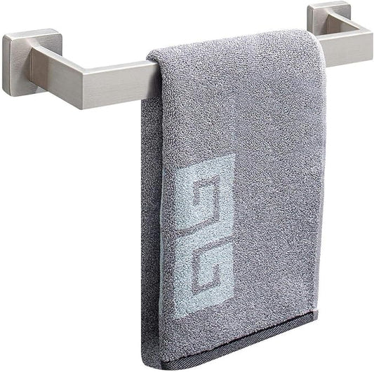 NearMoon Towel Bar, Bath Accessories Premium Thicken Stainless Steel Square Shower Towel Rack for Bathroom, Towel Holder Wall Mounted (1 Pack, Brushed Nickel, 16 Inch)