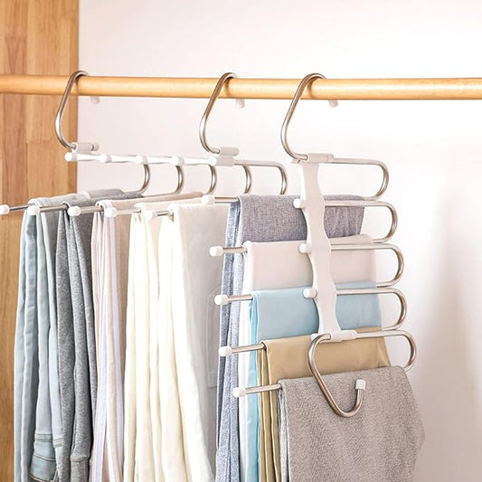 Kalimdor Pants Hangers 2 Pack Space Saving Metal Closet Organizer,Clothes Pants Hangers,Anti-Slip Design,Closet Organizers and Storage for Pants Jeans Skirts Scarf Legging