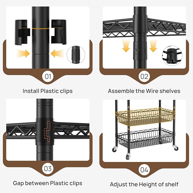 Golpart Heavy Duty Rolling Clothes Rack Wheels Portable Metal Garment Rack | Wardrobe Adjustable Wire Shelving Metal Double Clothing Racks for Hanging Clothes Organizer Closet Laundry Room Organization