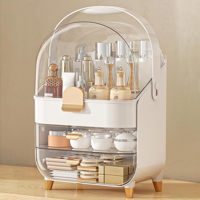 Anylady Makeup Organizer Countertop, Skincare Holder Bathroom Counter Organizer, Storage Box Cosmetic Display Cases, Teen Girl Gifts Make up Organizers for Vanity, Dresser